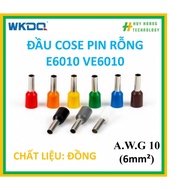(100Pcs/Bag) E6010 VE6010 Hollow pin connector for genuine copper 6mm2 wire WKDQ