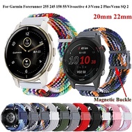 Nylon Strap 20/22mm Wristband For Garmin VENU 2 Plus/Venu SQ/VENU 2/Forerunner 255 745 Smart Watch Strap Accessories Sports Band
