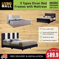 Living Mall Milton Series Divan Bed Frames with Mattress Package In 5 Designs