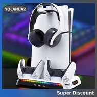 [yolanda2.sg] Cooling Station Controller Charging Base RGB Light for PlayStation5 Slim Console