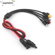 AOPHEKM  Panel Extension Cable, 4 in 1 MC4 to DC5521 7909 XT60 Female Connector  Wire, Connector 1m 