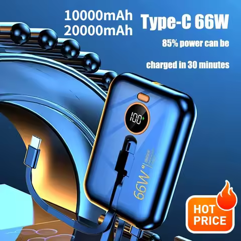 20000mAh 66W Fast Charging Power Bank for MacBook External Battery for Huawei Xiaomi Samsung 10000mA