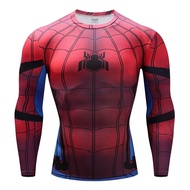 Super Hero Spider Man Printed T-shirt Men's Tight GYM Sportswear T-shirt Men's Quick Drying T-shirt
