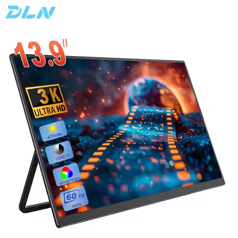 DLN 13.9 inch 3K Portable Monitor 2000P 70.80 sRGB 60Hz Laptop Screen Extender Stand Type Monitor Fo