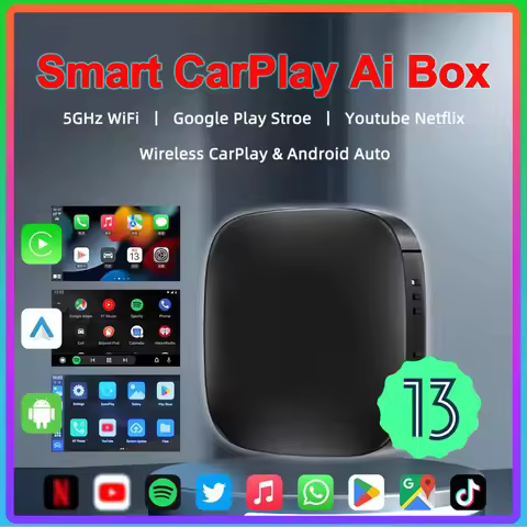 CarPlay AI Box Adapter Wireless CarPlay Android Auto Android 13 Smart AI Box For Netflix YouTube FOT