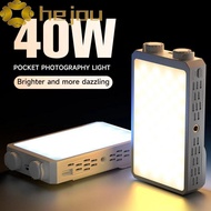 HEJOU RGB LED Camera Light, 40W 2800-9000K Mini LED Video Lamp, Multi-functional CRI/TLCI 90+ FX 8 M