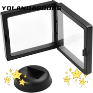 YOLA 10 pcs Transparent Film Display Box, with Base Square Storage Display Box,  Black Jewelry Display Box Home