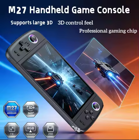 M27 Handheld Game Console 7 Inch IPS Screen Retro Video Game Console Emuelec System Arcade Stick PSP