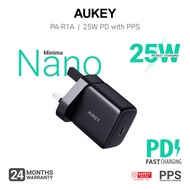 AUKEY PA-R1A Minima PD 25W / PA-R1P Swift 30W Nano Wall Charger with PPS Samsung Super Fast Charging S23 Ultra iP 15