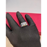 925 Sterling Silver Fancy White Stone Men's Ring (6.78g) 11.2mm Size 21 | Elegant Statement Ring for