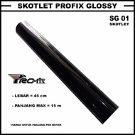 Sticker Decal Polos Skotlet Pollet Polet Hitam Black Lebar 45cm Harga per Meter Glossy / Doff / Tran