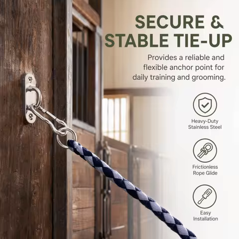 7Pcs Set Stainless Steel Horse Tie Ring Eye Bolts Half Round Ring Horse Training Equipment Durable S