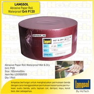 Kertas Amplas Roll | Langsol | Abrasive Cloth Roll, Waterproof P120/5R