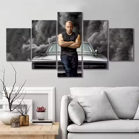 No Framed 5 Panel FAST & FURIOUS 9 Movie Modular Posters Wall Art Canvas Pictures HD Paintings Home 