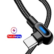 Elough 90 Degree Charging USB Cable Type C / Micro USB Data Cable for Samsung OPPO Realme