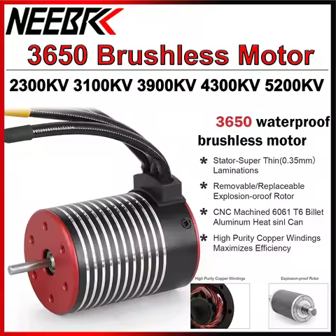NEEBRC 3650 Brushless Motor 2300KV 3900KV 5200KV for 1/10 RC Racing Car Crawler Trucks Tank Wltoys T