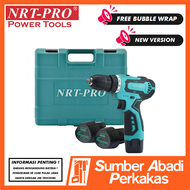 NRT-PRO DC 330 HD Mesin Bor Cordless Drill 10mm Baterai Batre Tangan Charger Cas 12V 12 V DC330 330HD