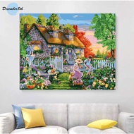 (tranh có khung sẵn ) Tranh Đính Đá phong cảnh Gắn Đá 5D Kích Thước 30x40 Tự Hoàn Thành DIY