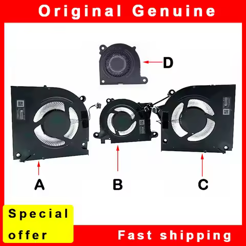 Laptop CPU GPU Fan Cooler for Dell Alienware M16 R1 XMDV9 0XMDV9 MG75091V1-C160-S9A MG75091V1-C150-S