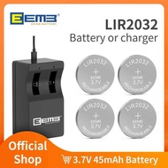 EEMB LIR2032 3.7V 45mAh on Battery Rechargeable Coin Cell with charger optional
