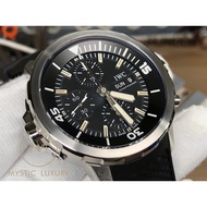 ﹍Iwc _ Aquatimer Chrono 45mm Black Dial Black Rubber Strap - Automatic Watches Luxury Watches for Me