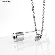 LEMONTRE Glass Bottle Necklace, Fillable Ashes Holder Wishing Bottle, DIY Keepsake with Chain Memori