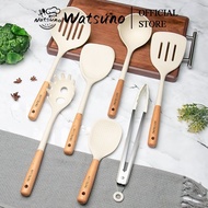 Watsuno High-quality solid wood silicone cooking utensil set spatula/spoon/Rice spoon/pasta spoon