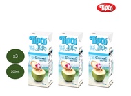 [เเพ็ก3] TIPCO น้ำมะพร้าว Coconut Water 100% ขนาด 200 ml.