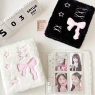 Ballet-Style Bow Plush A6 Card Album, Loose-Leaf Inner Pages, Small Card Star Chasing Storage Card A