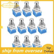[TopFashion] 10PCS Guitar Effects Pedal Footswitch 3PDT Stomp Pedal Switch 9-Pin Locking Push Button