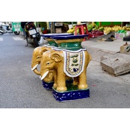 ELEPHANT 58CM HANDCRAFT CERAMIC MEN'S SET FOR SITTING IN POTS TREES BOOKS TO MAKE TEA TABLE DECOR TD