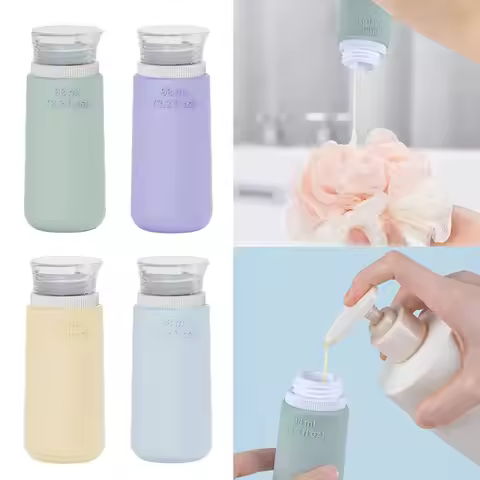 New 68ML/98ML Silicone Refillable Bottles Silicone Refillable Lotion Container Squeeze Shower Gel Lo