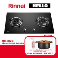 Rinnai 2-Burner Flexi Hob Built In Hob ( Glass ) Model : RB982G