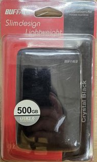 Buffalo MiniStation Lite 2.0 Portable Hard Drive 500GB, Crystal Black, hard disk/ hard drive