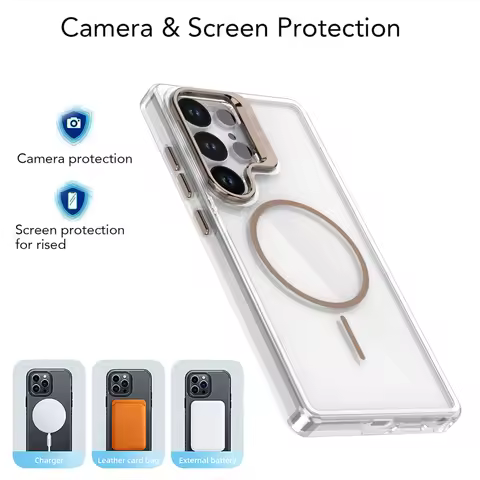 S25 S24 S23 Plus Magnetic Transparent Lens bracket design For Samsung Galaxy S25 S24 S23Ultra Shockp