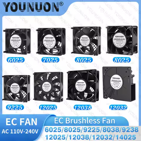 1PCS EC Brushlee Fan 6025/7025/8025/9225/9238/12025/12038/12032 AC 110V 115V 120V 220V 240V Cooling 