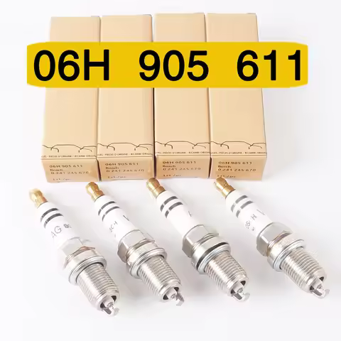 4PCS-06H905611 06H905604 Spark Plug for Audi A4 B8 A5 Q3 Q5 VW Golf GTI Passat CC B7 Sharan Scirocco