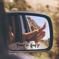 Trust in God Believe in God Rearview Mirror Sticker for Car Motorcycle Vinyl 9cm