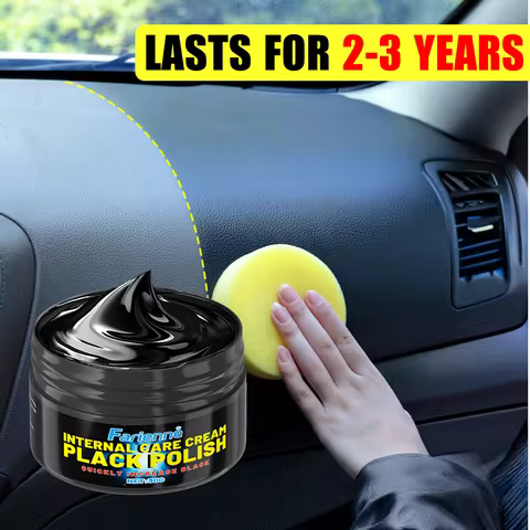 FARIENNE Multi-Purpose Car Interior Black Polish Plastic Restorer Long Lasting Shine For Auto Dashbo