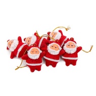 GANTUNGAN MERAH Small Red Santa Decorations, Pack of 6 - Santa Hangers