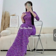 3D printed purple floral ao dai - Lind's house