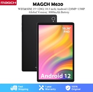 แท็บเล็ต MAGCH 2023 Android 12 แท็บเล็ต 10.3 นิ้ว 2K FHD แท็บเล็ต 15GB แรม 128GB รอม 2TB ขยาย 8 คอร์ 12nm CPU แท็บเล็ต 2000 * 1200 IPS สร้างขึ้นในจอแสดงผล LCD 8000mAh 5G WiFi