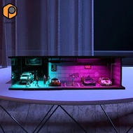 [prettyia] Garage Model Display Case for 1/64 Scale Vehicles, Die-cast Car Diorama Display Case.