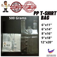 KBS 500 Grams PP Transparent Singlet T-Shirt Bag/Plastic Bag/Plastik Kantoi/Plastik Bertangkai Jerni