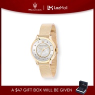 【2 Years Warranty】 Maserati Epoca 34mm White Dial นาฬิกาข้อมือผู้หญิง รุ่น Quartz R8853118512