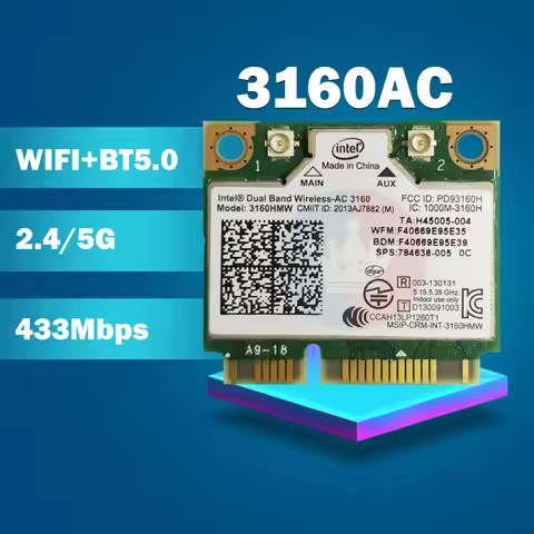 Dual Band Wireless-AC3160 3160HMW AC 3160AC Half Mini PCI-e BT4.0+433M wifi card SPS:710662-001 for 