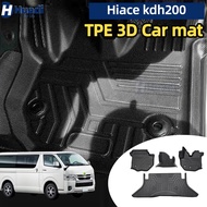 3D car mat hiace kdh200(2004-2025)  hiace commuter car foot mat carpet car floor mat TPE mat black