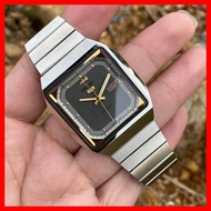 ĐỒNG HỒ PIN KIM TRÔI  -  [ ĐỒNG HỒ PHỐ ] Đồng hồ nam Seiko mặt vuông máy nhật cao cấp dây thép