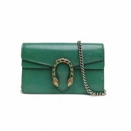 GUCCI Dionysus酒神超Mini翡翠綠牛皮鑽扣