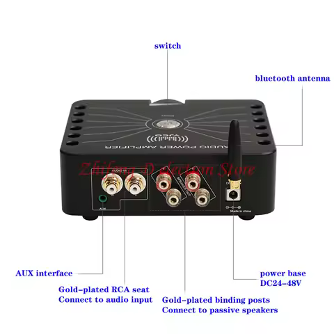 300W+300W TPA3255 high power HIFI audiophile power amplifier D300, CSR8675 Bluetooth APTX-HD LDAC